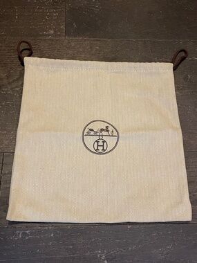 Authentic Hermes tweed dust bag drawstring storage birkin Kelly 31/31cm